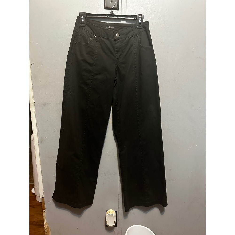 Wild Fable Black Wide Leg Seam Detail Utility Pants XS High Rise Cotton Blend